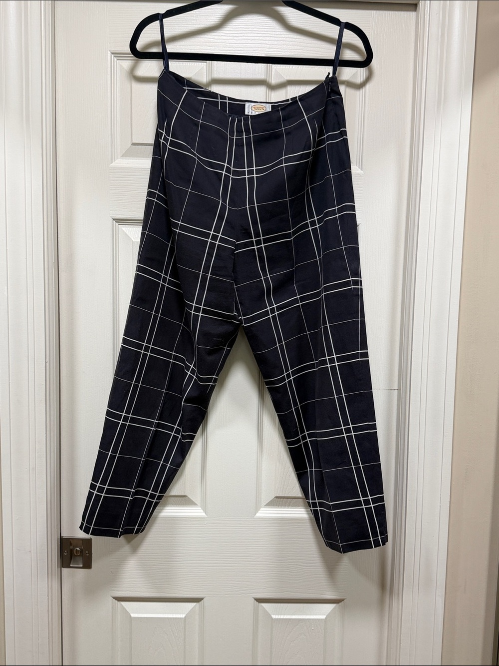 Talbots Black Windowpane Cropped Pants